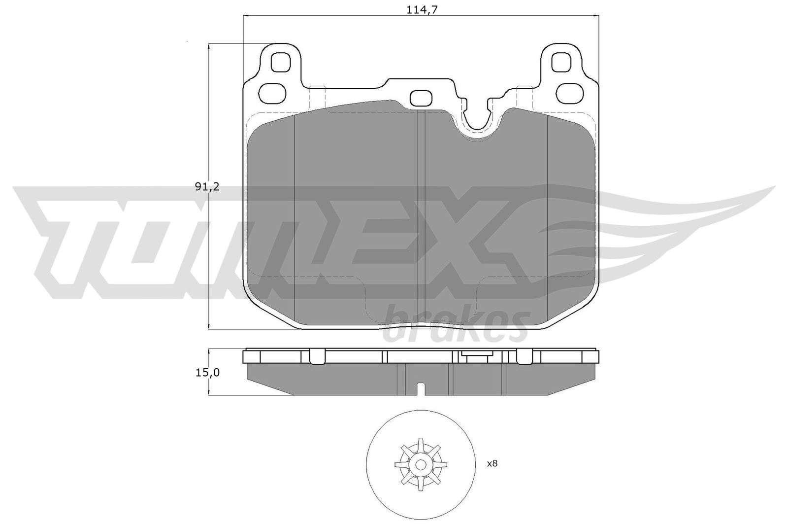 Sada brzdových platničiek kotúčovej brzdy TOMEX Brakes